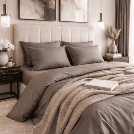 Premium satino komplekts Dark Ecru