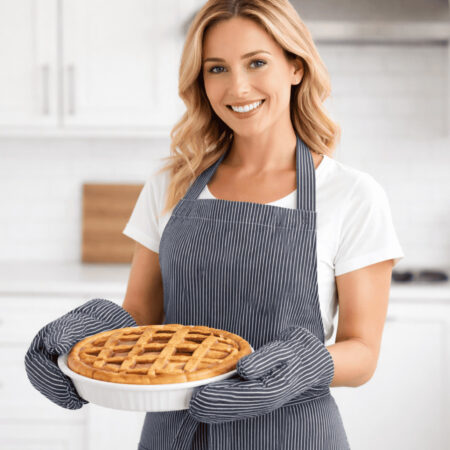 Virtuvės prijuostės ir orkaitės pirštinių komplektas| Dryžuotas