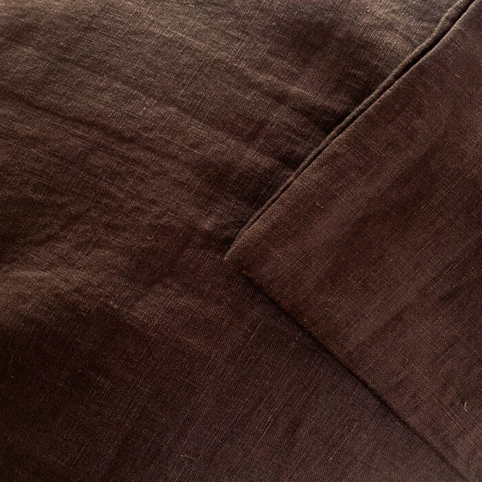 Minkštinto lino patalynės komplektas DARK BROWN