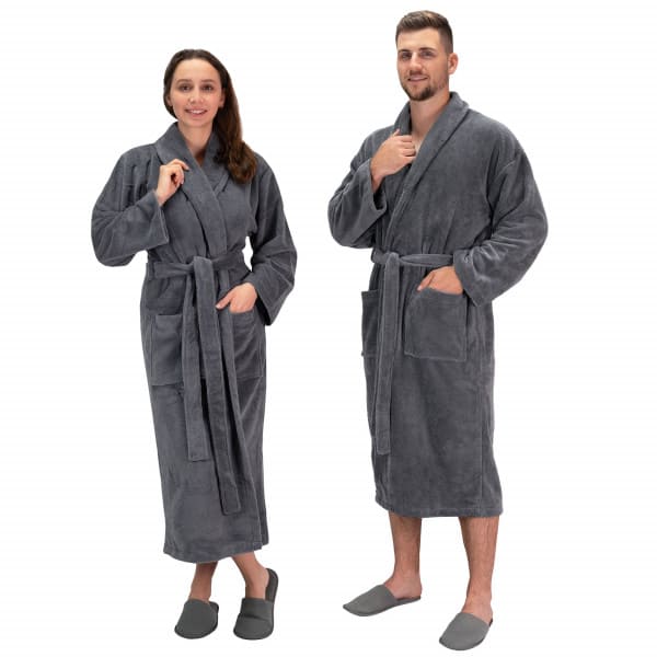 Grafito-spalvos-veliurinis-chalatas GRAPHITE lengvas veliūrinis chalatas, unisex