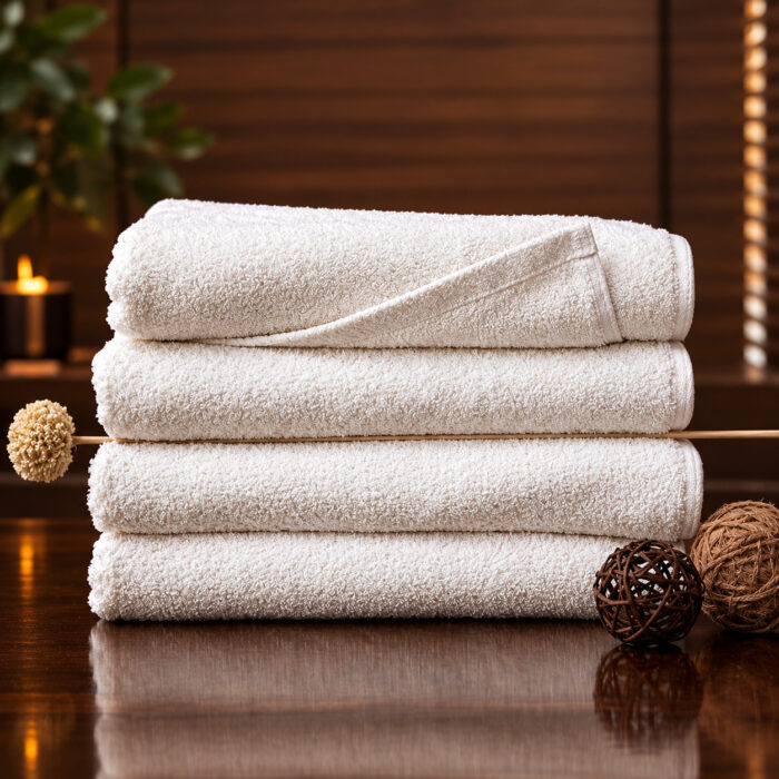 spa-ecru-naturalios-medvilnes-ranksluosciai natūralios spalvos medvilniniai rankšluosčiai spa ecru